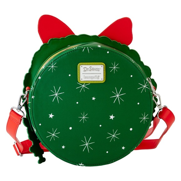 Universal Studios Parks Grinch and Max Lenticular Wreath Loungefly Crossbody Bag - Picture 8 of 12